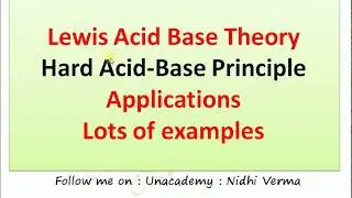 Lewis Acid Base Theory  Hard Acid Base Principle Applications