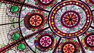 Stained Glass Mural Mosaic Patterned Dome Ceiling | Colorful and Dimensional Interior #architecture