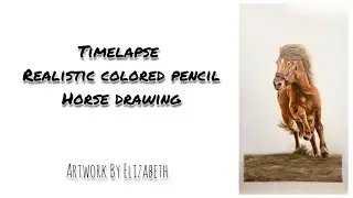 Colored pencil horse drawing-Timelapse 