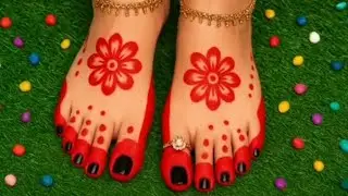 Karwa Chauth Special Alta Design 2025 | Beautiful Red Feet Alta | Bridal Alta Design Ideas 💡