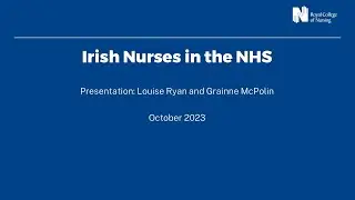 Irish Nurses in the NHS