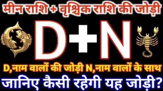 D,नाम वाले मीन राशि के साथ N,नाम वाले वृश्चिक राशि की जोड़ी कैसी रहती है? Meen & Vrishchik Rashi 