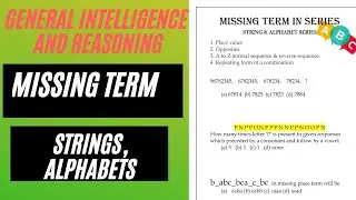 Missing terms Letter series Tamil / Alphabet & String series Tamil General ReasoningTricks / SSC RRB