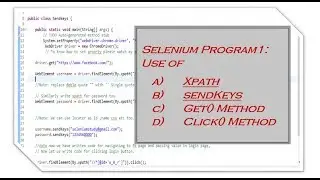 Selenium Program 1: Use of SendKeys and Xpath