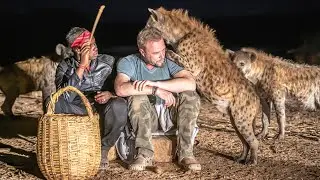 Ethiopia, feeding Hyenas in the old city of Harar