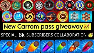 Carrom Pass Giveaway 🥳 | Carrom Pool Free Carrom Pass & Striker Trick | Carrom Pass Unlock New Trick