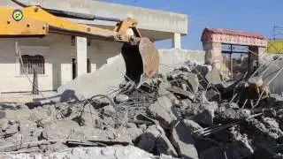 Aleppo- Al Atareb: destruction in suspected Russian warplanes shelling on the city 11 1 2017