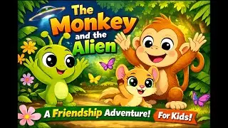 Cute Monkey Meets Alien 👽🐒 | Friendship Story for Kids