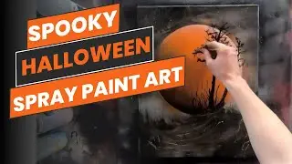 Spooky Halloween Theme Spray Paint Art