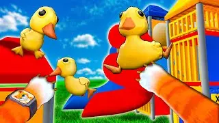 ¿Construyendo un patio de recreo para los patitos? (I Am Cat VR)