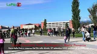 Parco della Pace e caserma Del Din sullo sfondo: Giulio Presotto, Marta Passarin e Nora Rodriguez