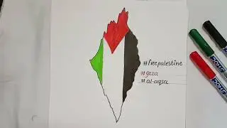 How to draw Palestine 🇵🇸 Map / Palestine 🇵🇸/map drawing/drawing/art/Creative Self Tabassum Khan