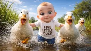 📌 Five Little Ducks 🦆🎵 | Cute Babies Learn Counting Fun 🧸 | Baby Bubbles
