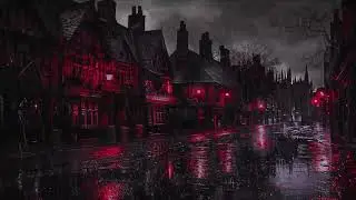 🎃 Haunted Gothic Rain in an Old English Town | Rain & Thunder Sounds for Sleep & Focus [4K ASMR]