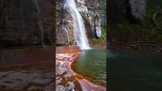 Paradise in Glacier National Park at this waterfall. #montana #waterfall #hiking #travel #glacier