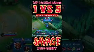 SAVAGE🔥 1 VS 5 Top 1 Global Roger ULTIMATE DAMAGE BUILD | Roger Gameplay Montage Mobile Legends MLBB