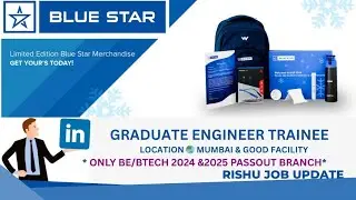 BLUESTART LIMITED HIRING FOR BE/BTECH 🤠 FRESHER SALARY 6 LPA #btechjobs @BlueStarIndia#bluestar #job