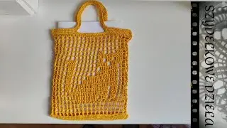 Szydełkowa Torba Siatka z Motywem 🐈 – Tutorial 🧶 cz. 3