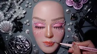 ASMR Easy Crying Pearl Siren Makeup Tutorial 💧  ASMR maquiagem satisfat&oacute;ria (no talking) #62