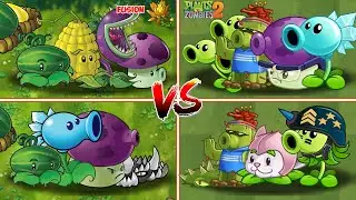PVZ  FUSION VS PVZ 2 - 4 Plants Team Vs 4 Plants Team Vs Zombie Team - p3 - Who's the best ?#pvz