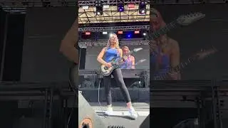 Nita Strauss playing the National Anthem! #shorts #guitar #athlete #flagday #USA