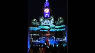 3D mapping Royal Liver Building in Liverpool