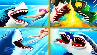 Hungry Shark world VS Hungry Dragon VS Hungry Shark Evolution VS Double Head Shark Attack \ #16