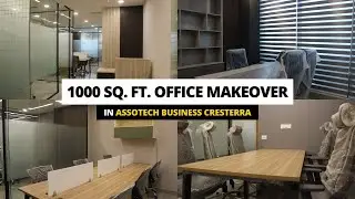 Fully furnished office makeover by Catalyst Interio in Assotech Business Cresterra