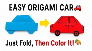 🎯 EASY ORIGAMI CAR 🚗 | Watch It Transform with Colors! 🎨✨