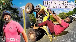 TEACHING MY DAD HOW TO WHEELIE A QUAD 50 YEARS LATER!!
