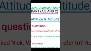 Attitude is altitude|| textbook question and answer 