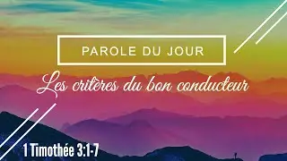 537 - Parole du jour : les critères du bon conducteur - 1 Timothée 3:1-7
