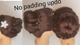 Quick hair bun no need for padding || wedding hair styles |bun braided hair