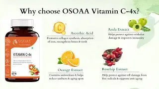 OSOAA Natural Vitamin C Tablet 1000mg with Zinc, Rosehip, Orange Peel Extract & Bioflavonoids
