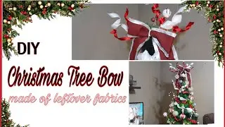 Pretty DIY Christmas Bow Using Leftover Fabrics #diy #ribbonbowtutorial@sherryguevarra