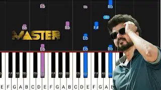 Master Theme Bgm ( Jd Intro Theme ) | Easy Piano Tutorial | Thalapathy Vijay
