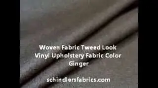 Woven Fabric Tweed Look Vinyl Upholstery Fabric Color Ginger