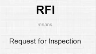 RFI Request for Inspection and testing