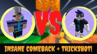INSANE 1V1 COMEBACK! + TRICKSHOT (Roblox Skywars)