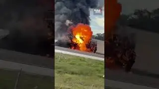 Plane crashes, bursts into flames on Florida highway