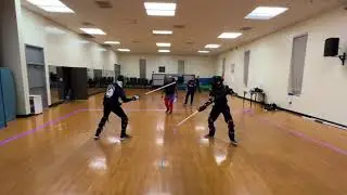 Aiken Saber Academy Instructor and Student Lightsaber Combat Staff and Lightsaber Naginata match