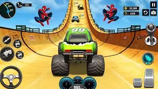 Car Ramp Race Game f || Monster Truck car  race race Andoird Emulator play new levls77 game Hulk Fun
