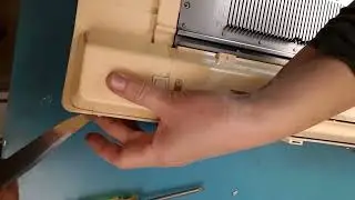 Removing the right-hand side plastic end cap from electronic knitting machines like Brother KH910