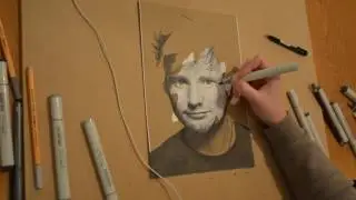 Ed Sheeran drawing timelapse - copic markers speed painting art