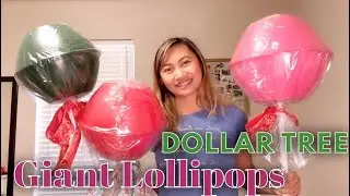 DIY GIANT LOLLIPOP | DOLLAR TREE CHRISTMAS DECORATION | CANDY LAND THEME DECORATION