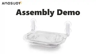 Amosijoy Transparent Oval Cat Window Perch Assembly Demo