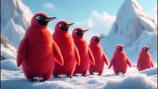 Red Penguins Song | Red Penguins in the Snow | Kids' Song | Kidsjourney