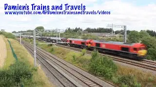 MML DOUBLE HEADER Class 66s No. 66007 & 66105 with Toyota Car Train passing Irchester 8th July 2025