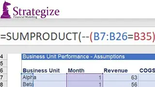 Excel SUMPRODUCT financial modelling examples