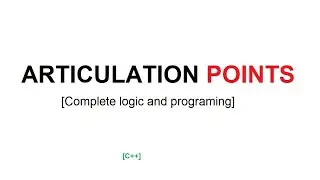 Articulation point in a graph using c++ algorithm | How to find articulation point in graph.